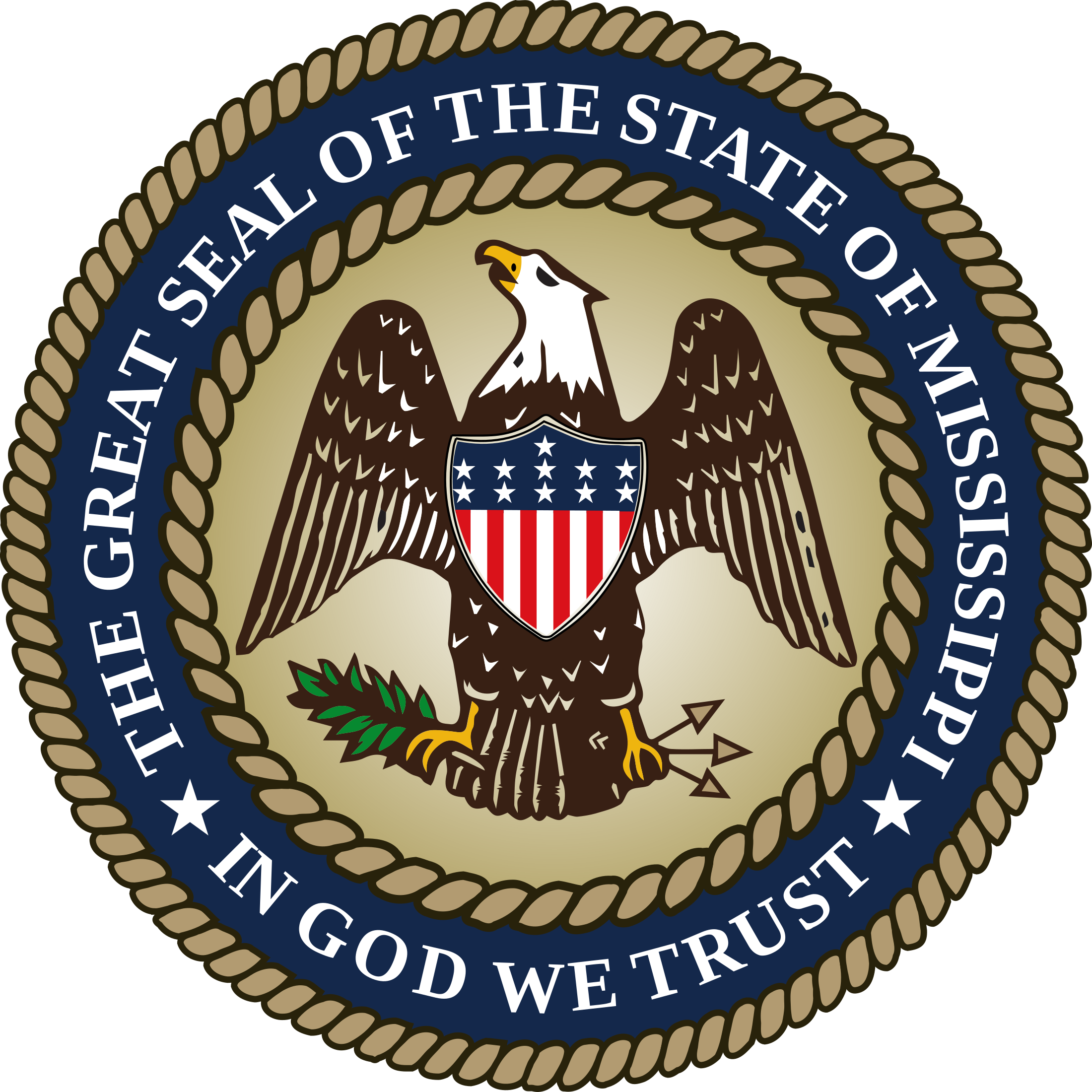 Mississippi State Seal Png - Mississippi Seal (2200x2200), Png Download