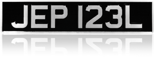 Aluminium Black And Silver Plate - Vintage Uk Car Number Plate (550x221), Png Download