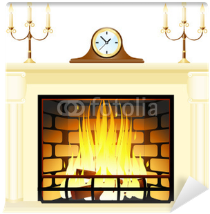 Fireplace Vector (400x400), Png Download