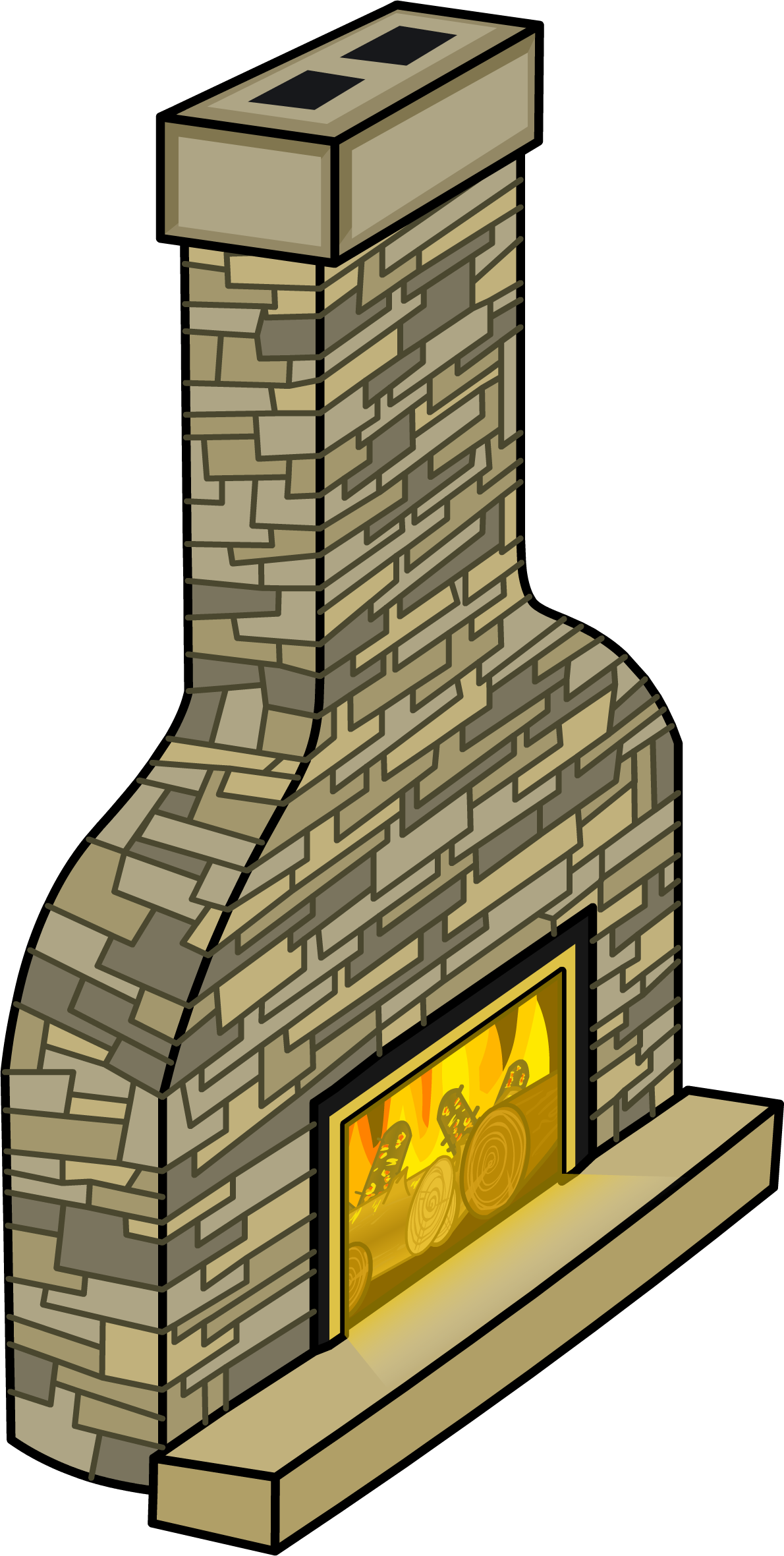 Cozy Fireplace Sprite 004 - Club Penguin Fireplace (1190x2361), Png Download