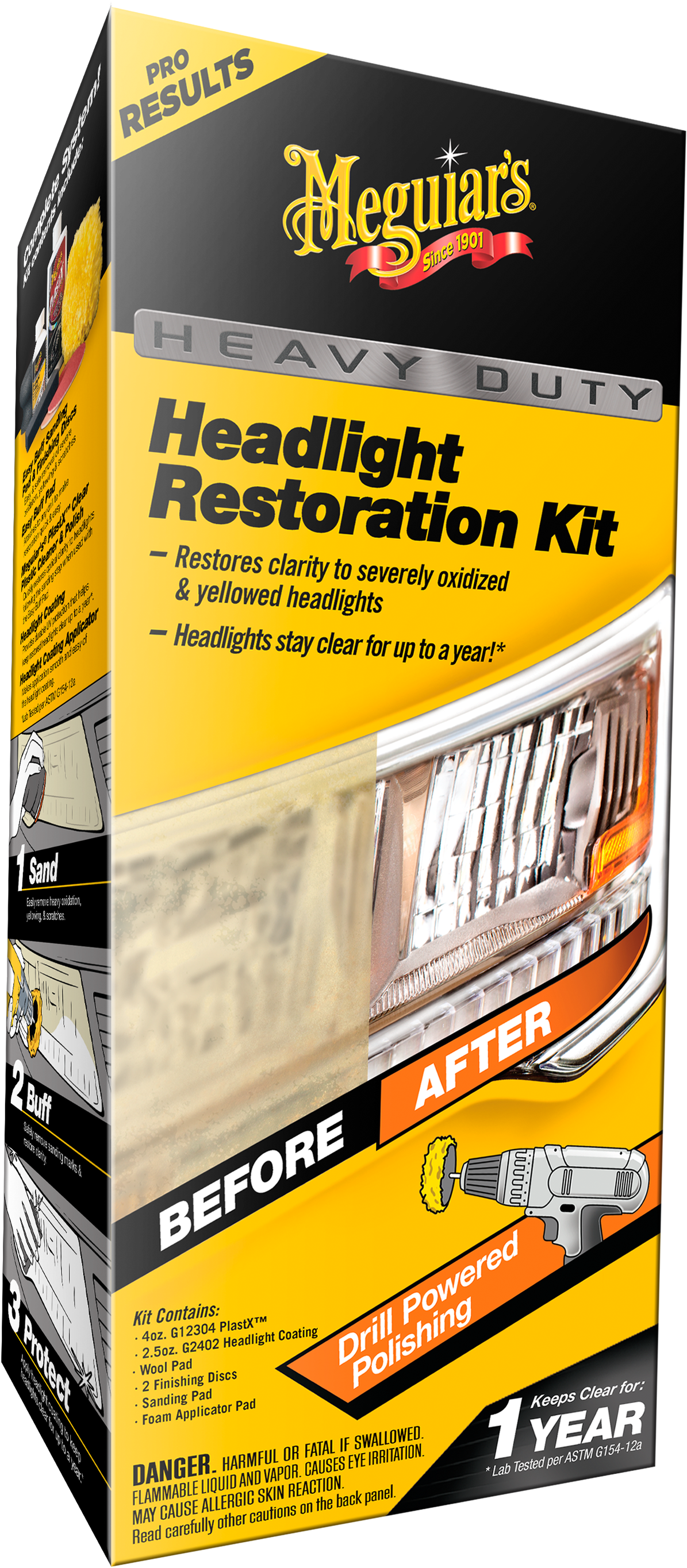 Meguiar's® Heavy Duty Headlight Restoration Kit - Meguiar's G2960 Basic Headlight Restoration Kit (3000x3000), Png Download