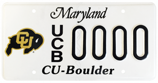 Cu License Plate In Maryland - Maryland State Background Metal Novelty Motorcycle (600x314), Png Download