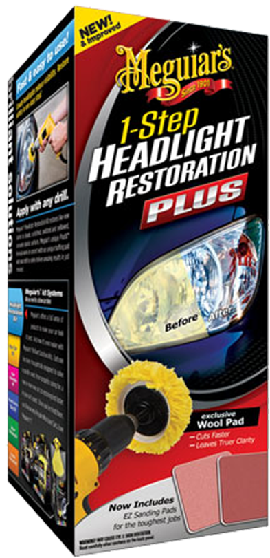 Retail Car Care, Headlights - Meguiars G1900k Headlight Restoration Kit, Set Of 4 (452x880), Png Download