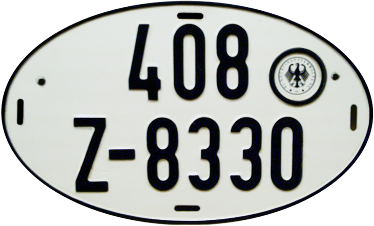 License Plate Of Germany For Export Vehicles - Old German Car Plates (737x450), Png Download