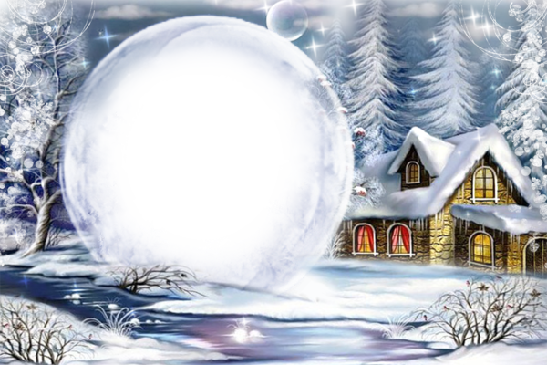 Christmas Picture Frames, Picture Frame Decor, Free - Snow (600x400), Png Download