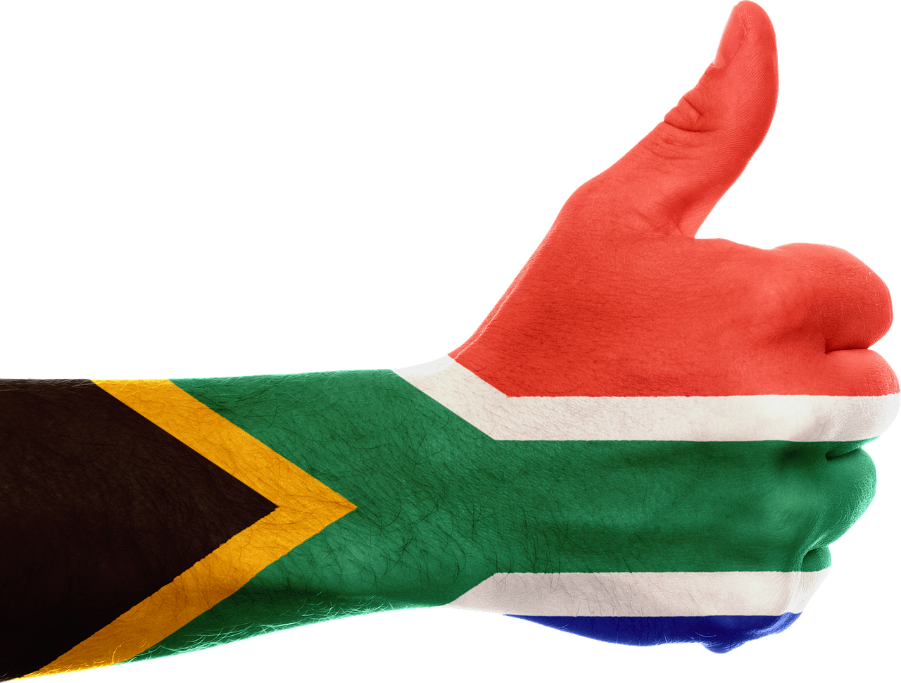 South Africa Flag Hand (1280x970), Png Download