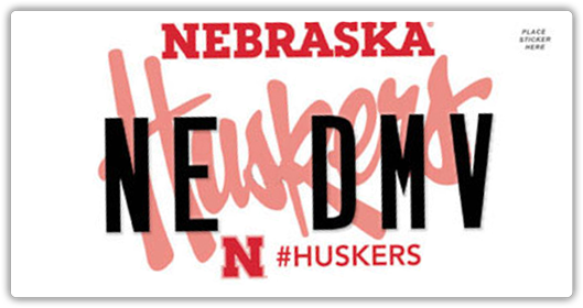 Nebraska Husker Message License Plate With "ne-dmv" - 2017 Husker License Plate (530x300), Png Download
