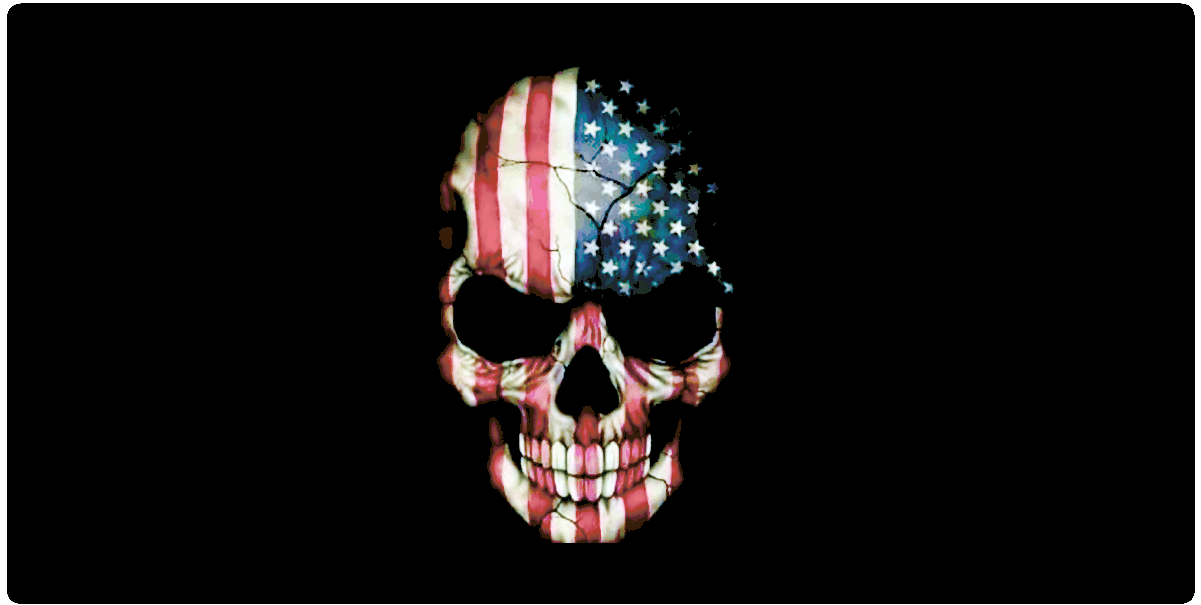 American Flag Skull License Plate - Skull Flag License Plate (1200x1200), Png Download
