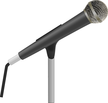 Microphone Microphone Stand Karaoke Speech - Microphone Clipart No Background (355x340), Png Download