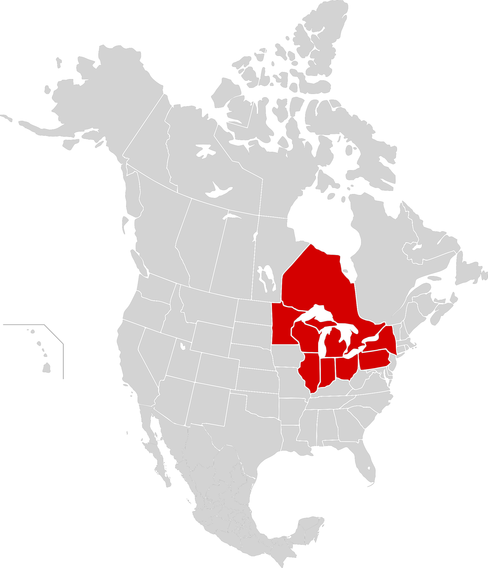 Great Lakes Region - Blackout Of 2003 (350x407), Png Download