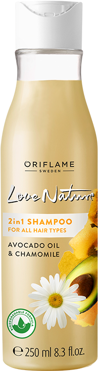 Shampoo 2 En 1 Para Todo Tipo De Cabello Con Aguacate - Oriflame Love Nature Shampoo (600x800), Png Download