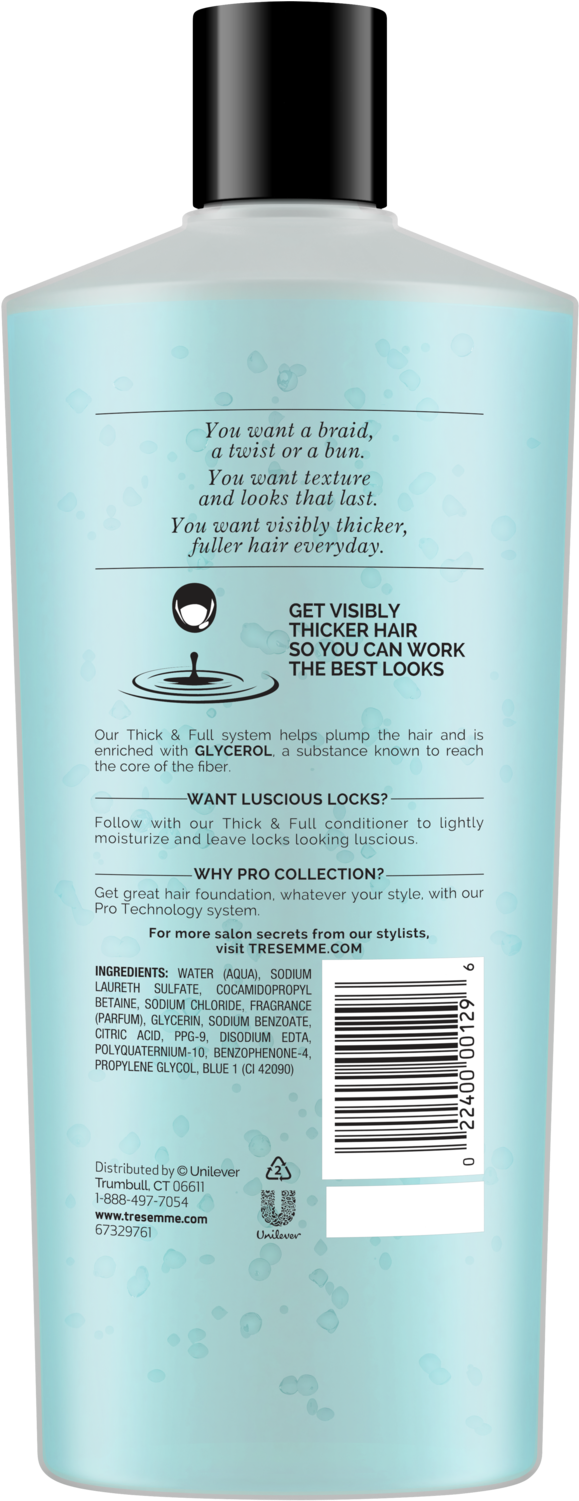 Tresemme Thick And Full Shampoo Ingredients (1500x1500), Png Download