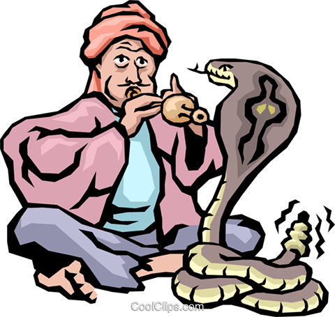 Snake Charmer Royalty Free Vector Clip Art Illustration - Snake Charmer Clipart Png (480x455), Png Download