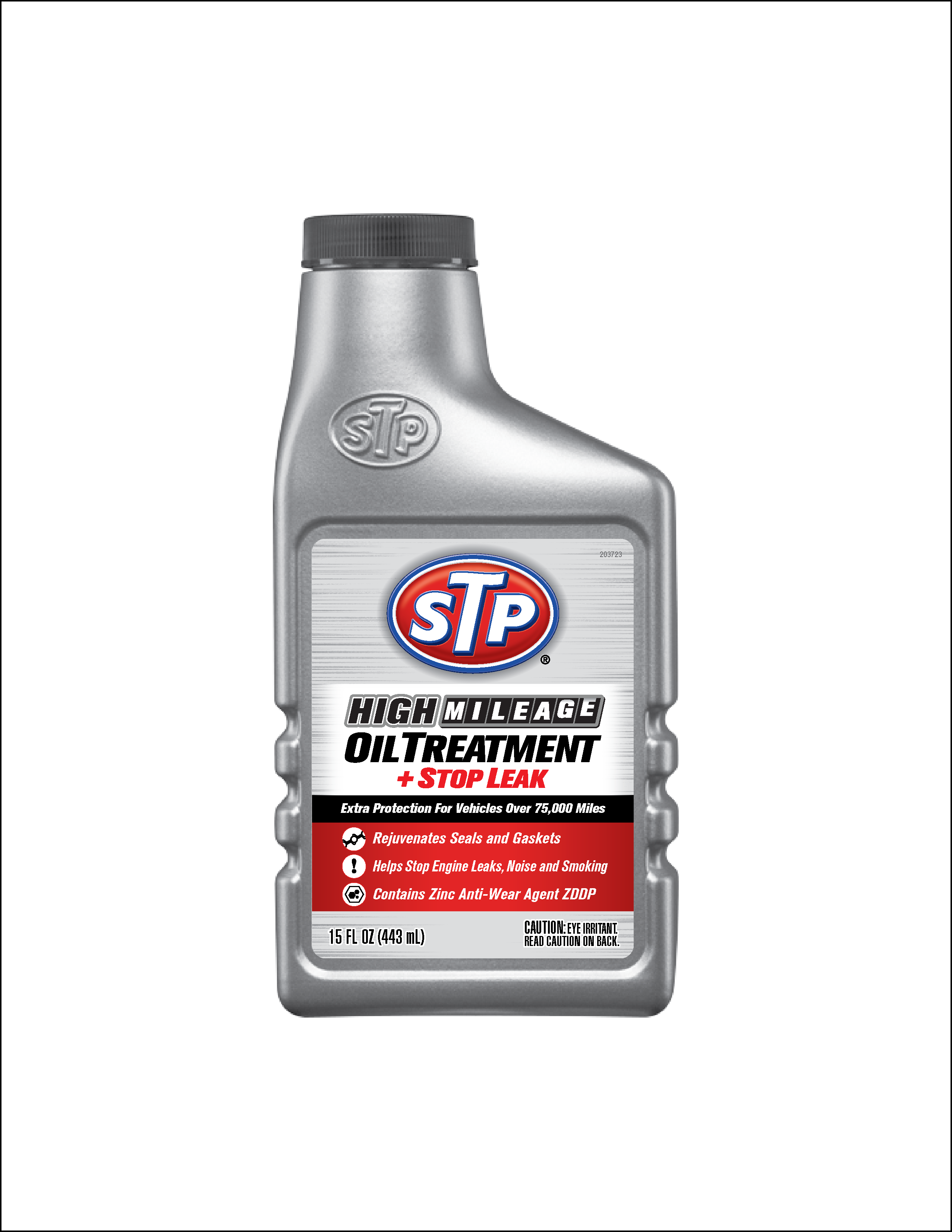 Stp High Mileage Oil Treatment Stop Leak, 15 Fl - Stp - Fuel Injector And Carburetor Treatment 12 Oz (2554x3304), Png Download
