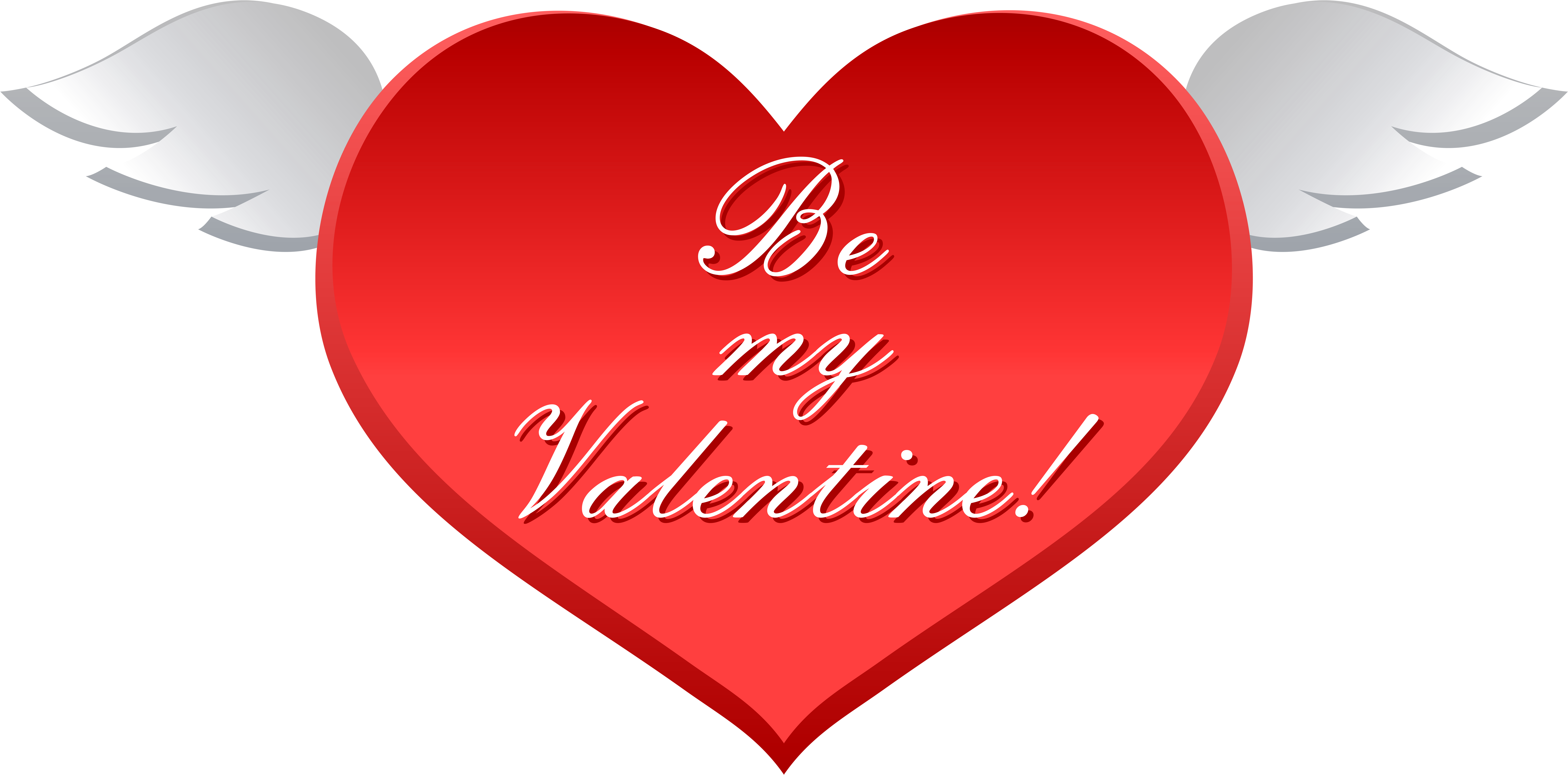 Be Valentine Heart With Wings Clip Art Imageu Gallery - Heart (8000x3958), Png Download
