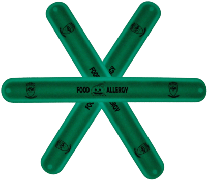 Teal Pumpkin Glow In The Dark Food Allergy Slap Bracelet - Snowflake (480x419), Png Download
