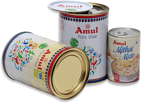 Cans For Dairy Products » - Amul Ghee, Pure, 1 L Tin (480x353), Png Download