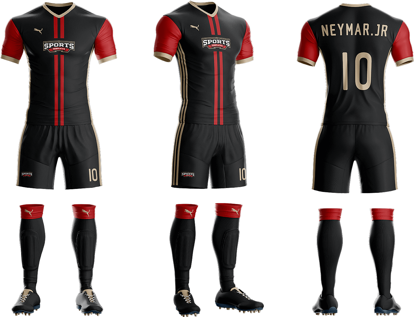 Goal Soccer Kit Jersey Uniform Template Psd Mockup Uniforme Futebol