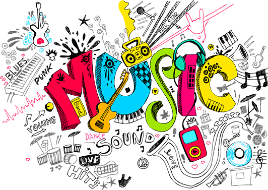 Music Mural (532x377), Png Download