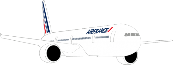 Image Description - Boeing 777 Air France Png (588x279), Png Download