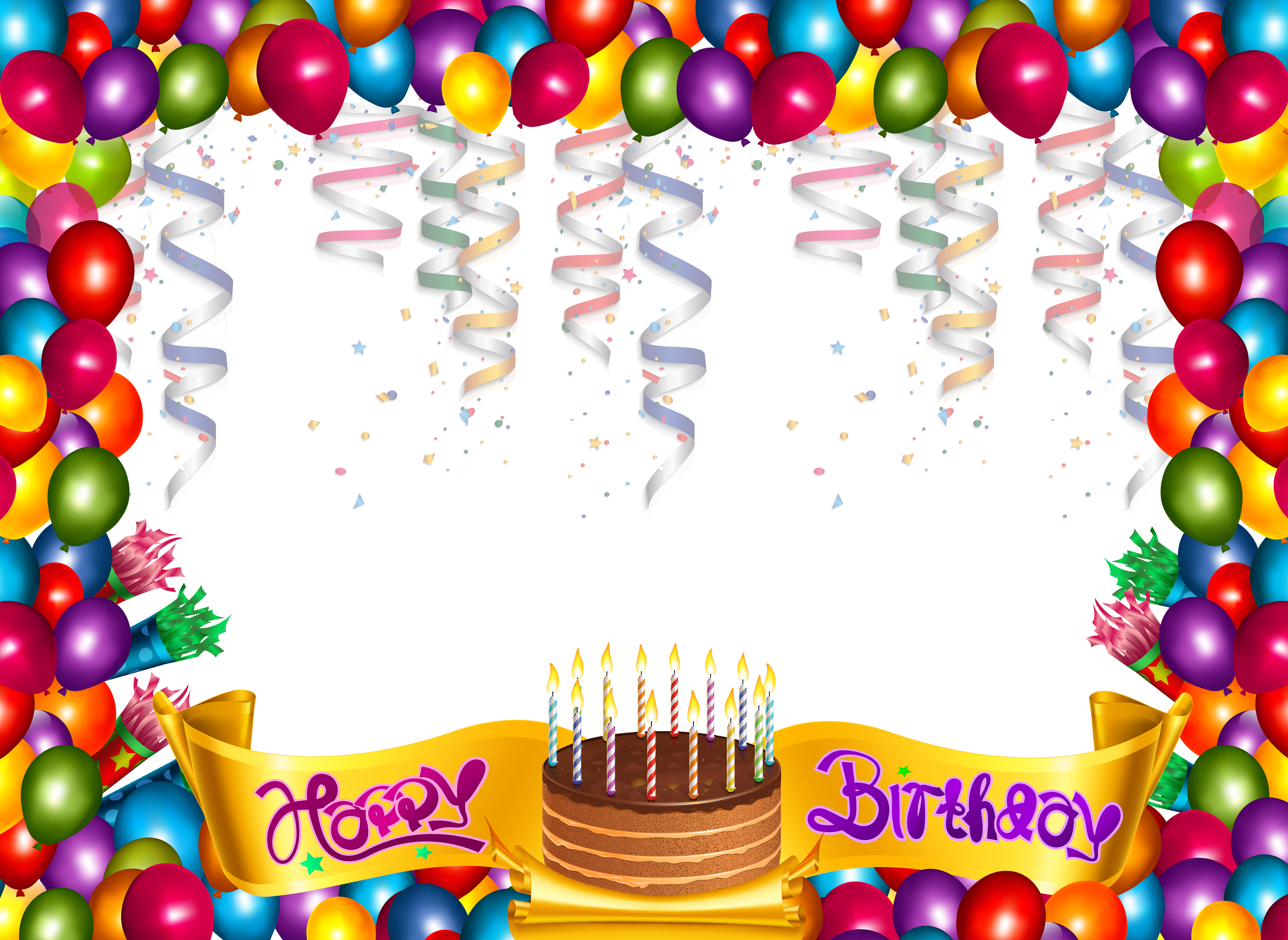 Birthday Photo Frame Png Clipart Transparent Stock (5000x3648), Png Download