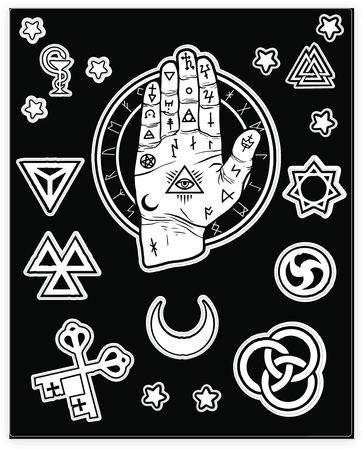 Occult Hand Sticker/decal Sheet - Occult Stickers - Free Transparent ...