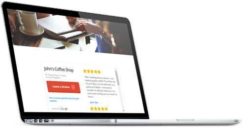 Google Review Card On Website - Website With Google Review Widget (500x352), Png Download