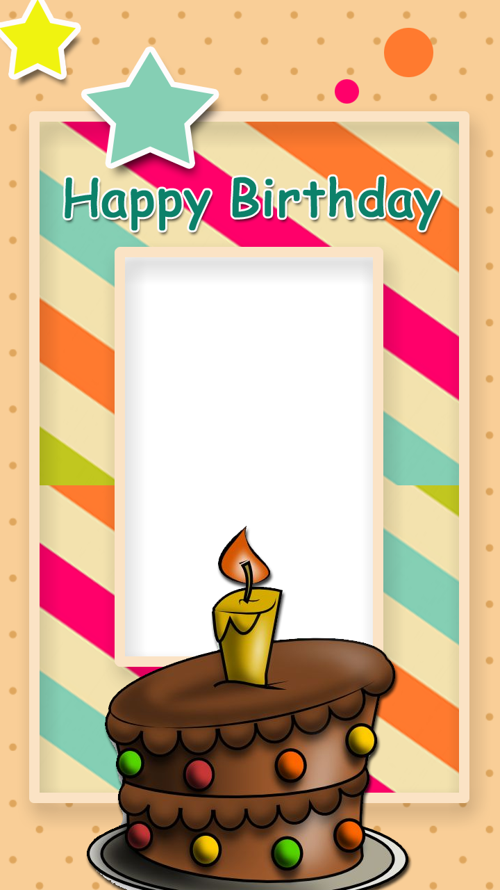Birthday Photo Frame Background (720x1280), Png Download