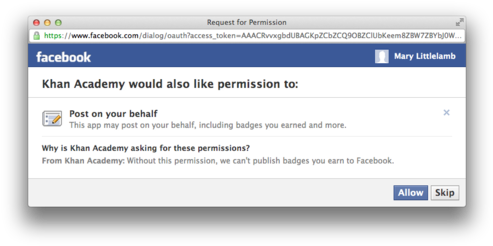 This Dialog Will Pop Up Asking For You To Grant Us - Facebook (500x253), Png Download