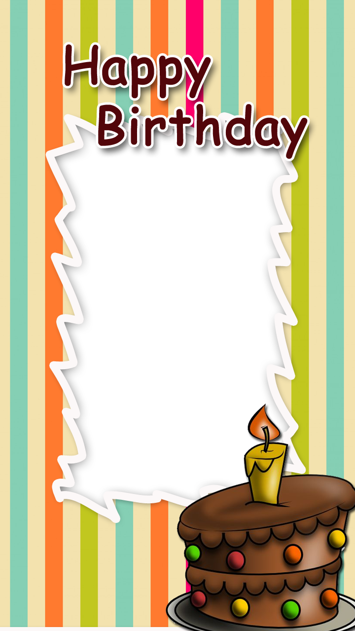 Birthday Frame With Cake Freeproducts - Happy Birthday Frames Background (720x1280), Png Download