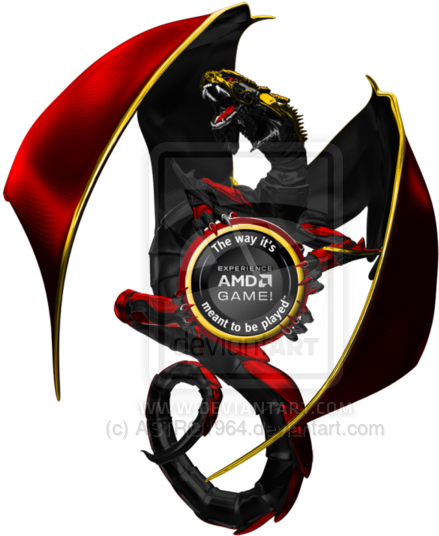 Amd Dragon Recolored White Background - Amd Dragon (1024x576), Png Download
