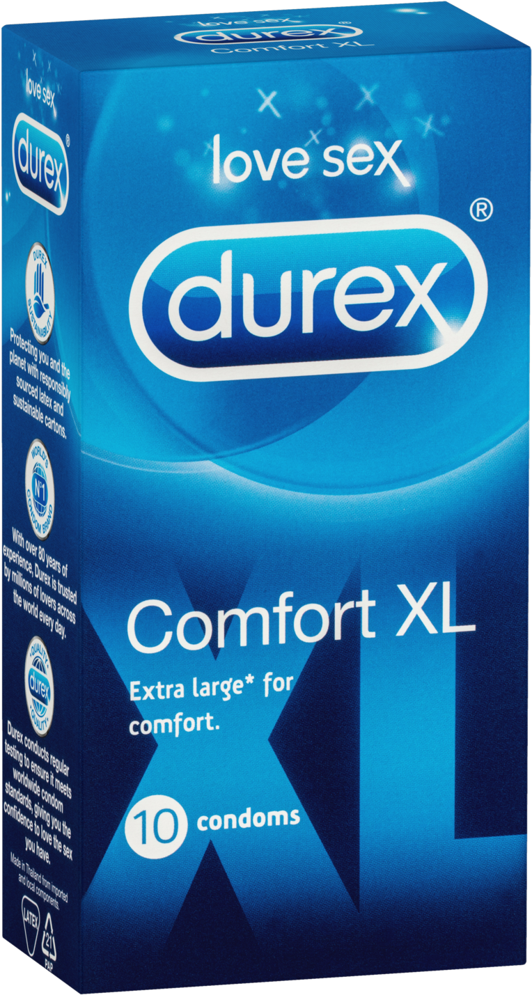 Durex Condom Comfort Xl 10 Pack - Durex Xl Power 12 Condoms (1500x1500), Png Download