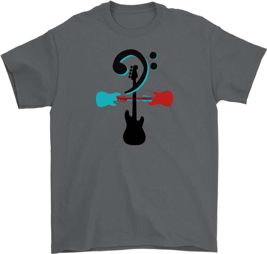 Men's Bass Player T-shirt With Custom Bass Clef And - Rock And Roll (1024x1024), Png Download