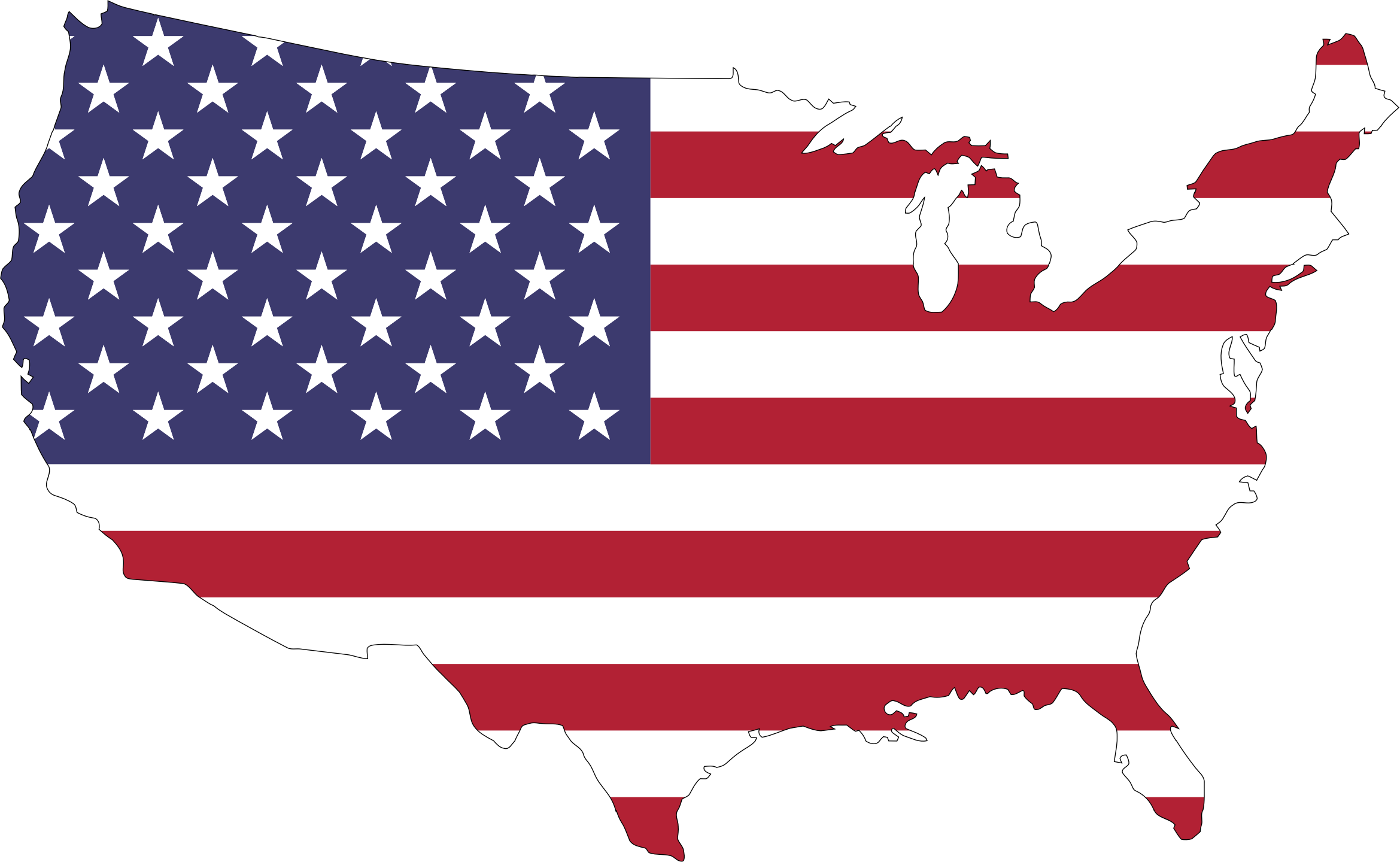 Free Stock Photo Of American Flag Country Vector Clipart - Flag Map Of United States (2339x1440), Png Download