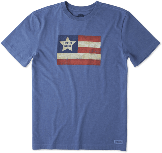 Men's Vintage American Flag Crusher Tee - T-shirt (570x570), Png Download
