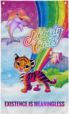 Nobody Cares Existence Is Meaningless Lisa Frank Neon - Wall (480x480), Png Download