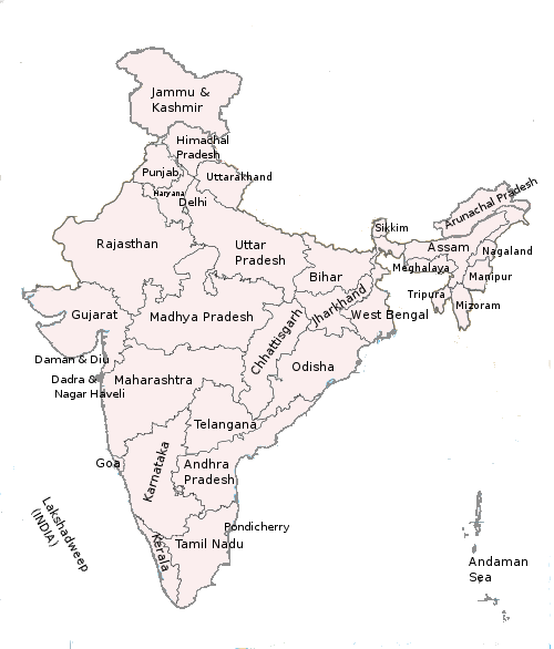 Map Of India - India Map With States Png - Free Transparent PNG ...