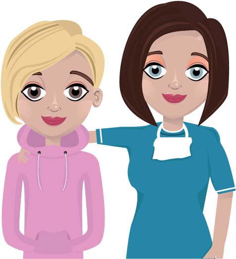 Caring For A Child With Down's Syndrome - Cartoon (616x649), Png Download