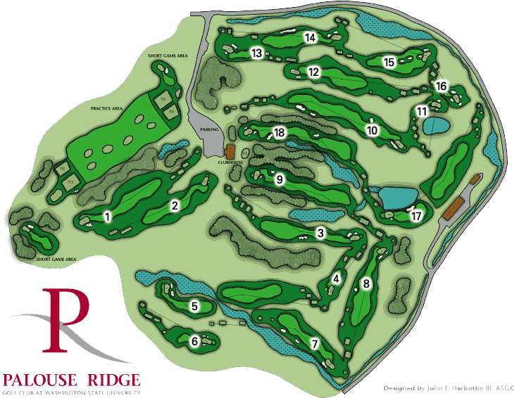 Palouse Ridge Golf Club - University Ridge Golf Course Map (730x566), Png Download