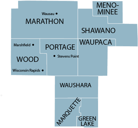 Central Coverage Area-01 - Wisconsin (490x492), Png Download