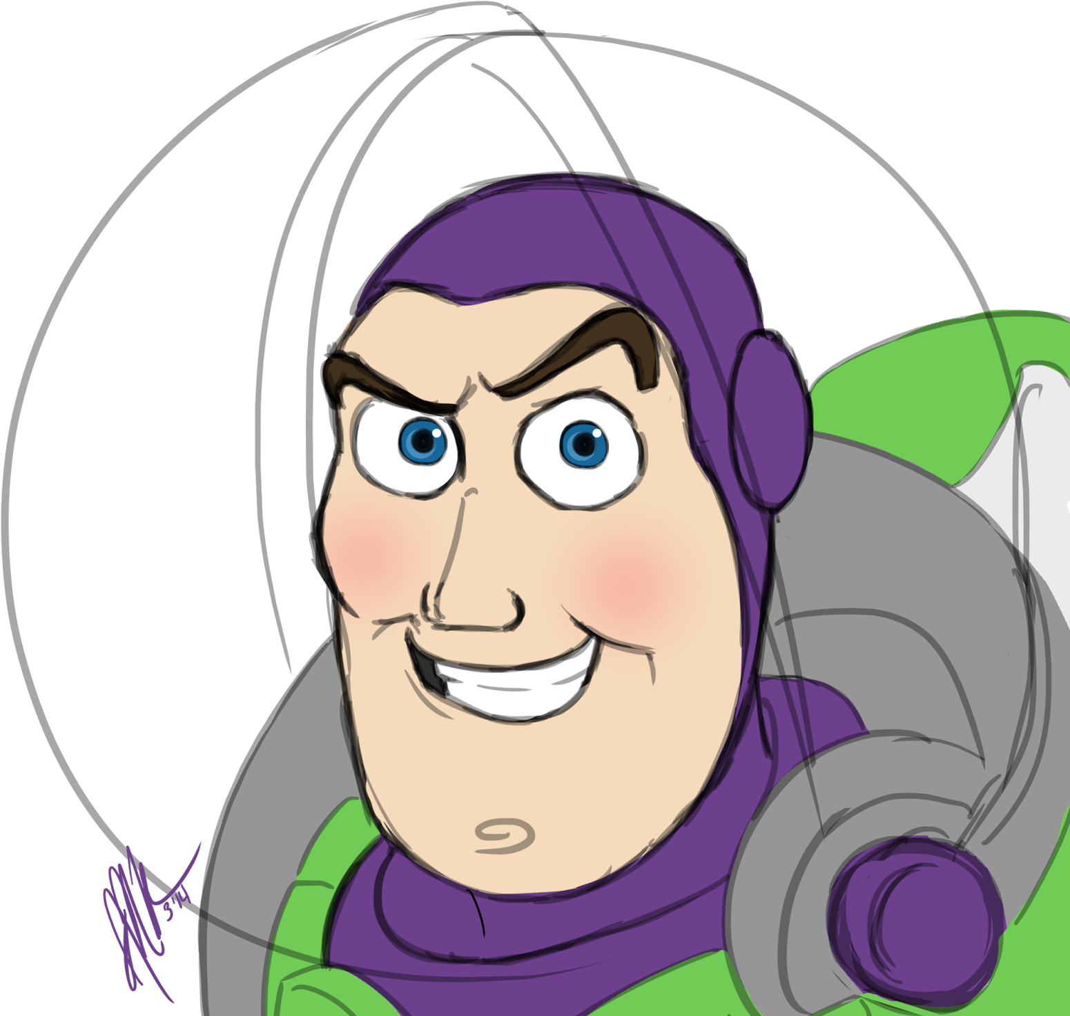 Character 20 - Buzz Lightyear - " - Buzz Lightyear Cara Dibujo (1600x1520), Png Download