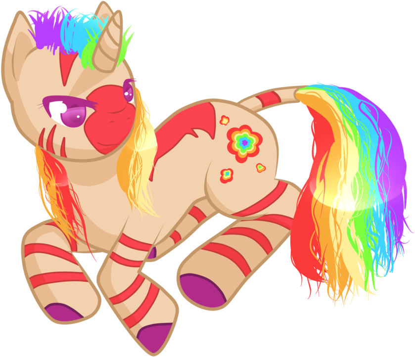 Aisuroma, Mullet, Oc, Oc Only, Pony, Rainbow Hair, - Cartoon (900x767), Png Download