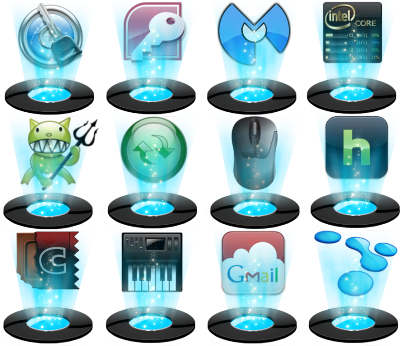 Holographic Icon Pack - Hologram Icon Pack (800x687), Png Download