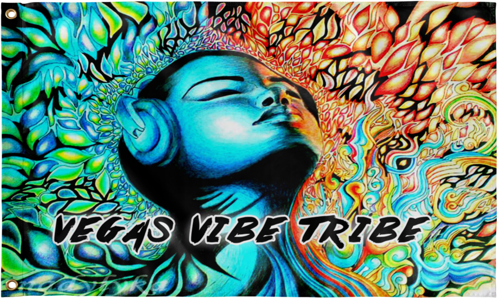 Psychedelic Vegas Vibe Flag - Psychedelic Trippy Art Art 32x24 Poster Decor (1024x1024), Png Download