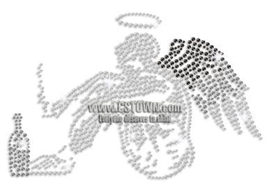 Customizable Fallen Angel Hotfix Rhinestone Transfer - Hotfix (450x450), Png Download