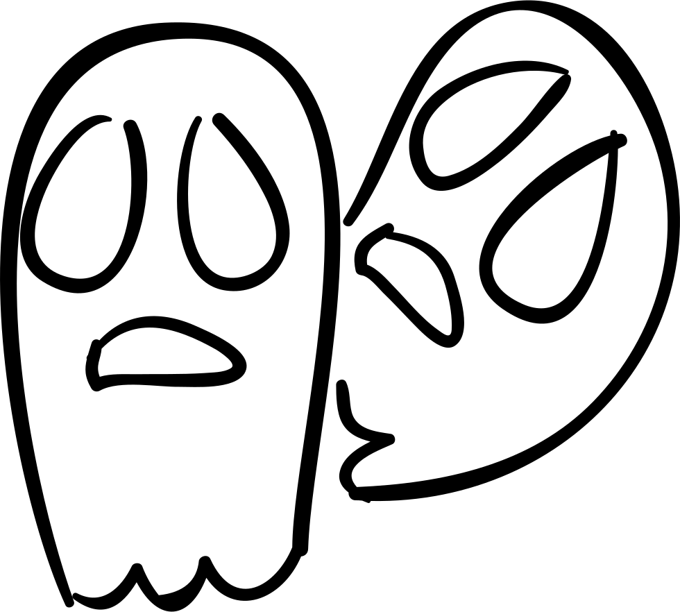 Ghosts Couple Outlines Comments - Portable Network Graphics (980x882), Png Download