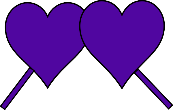 How To Set Use Purple Hearts Down Lines Clipart (600x380), Png Download