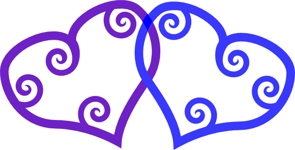 Heart Blue Purple 2 Svg Clip Arts 600 X 305 Px (600x305), Png Download
