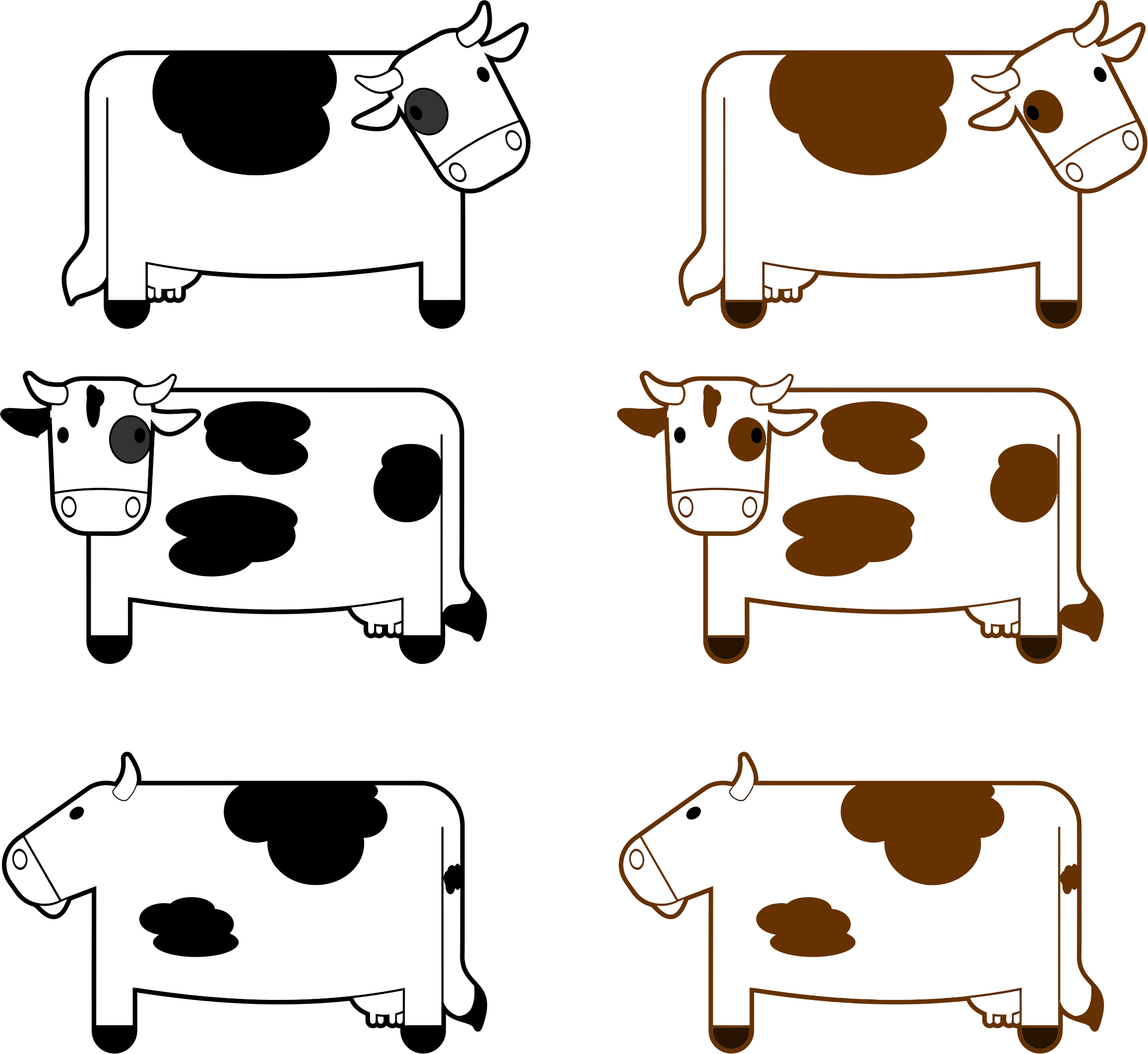 This Free Icons Png Design Of Black And Brown Cows (2314x2124), Png Download