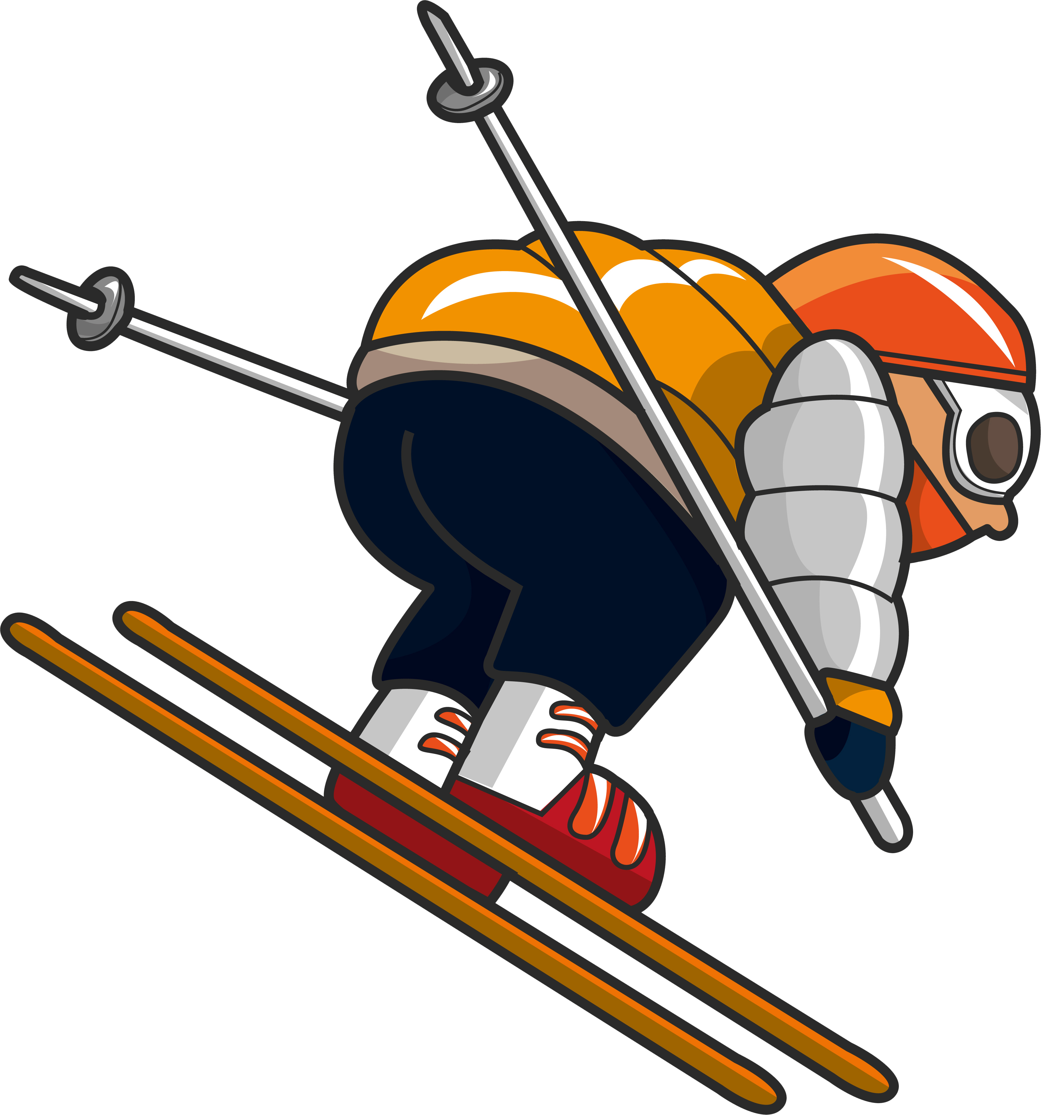 Extreme Sport Skiing Clip Png Free Download - Cartoon Sport (3499x3751), Png Download